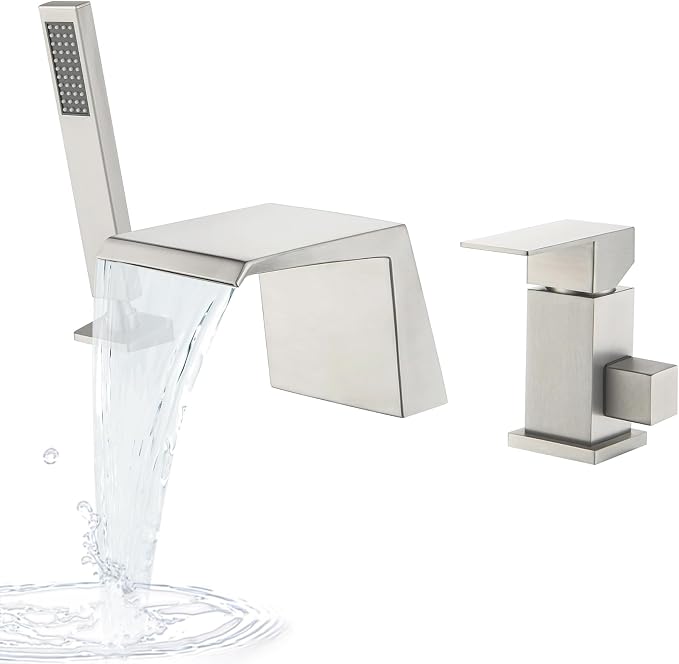 LIWEIKE Roman Tub Faucet with Sprayer Deck Mount Bathtub Faucet with Hand Shower by LIWEIKE