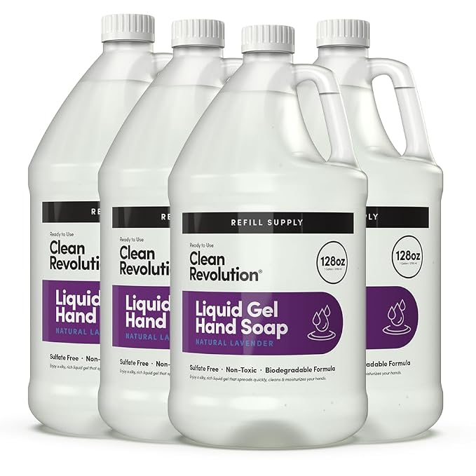Clean Revolution Liquid Gel Hand Soap, Silky Rich Liquid, Quick Lather by CleanRevolution