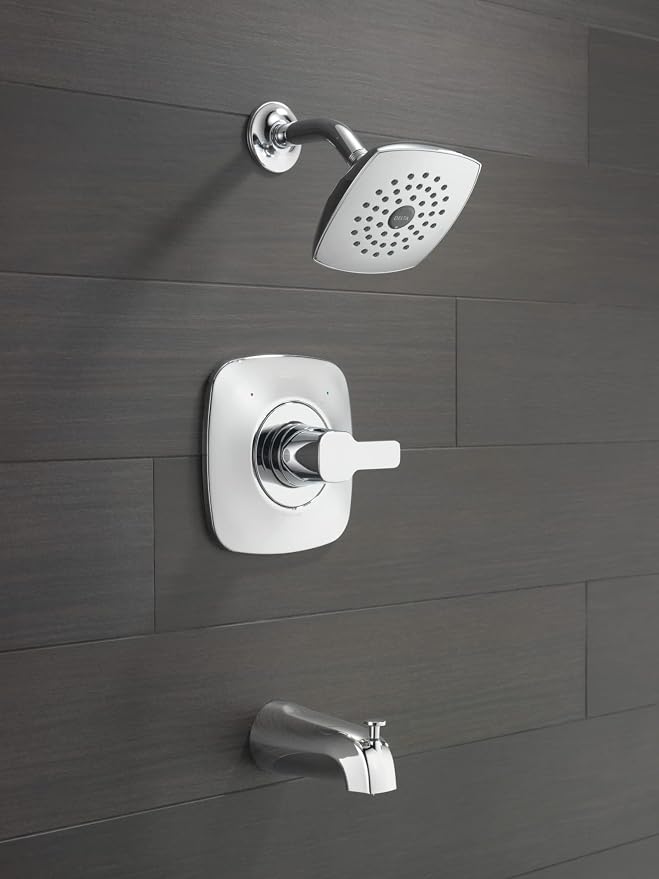 Delta Faucet Modern Single-Handle Chrome Tub and Shower Trim Kit, Shower Faucet - Image 8