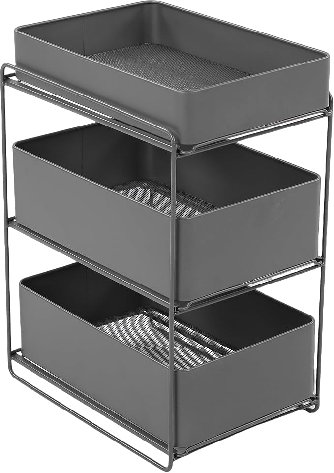 Asixxsix 3 Tier Under Sink Organizer, Pull Out Kitchen & Bathroom Storage by Asixxsix