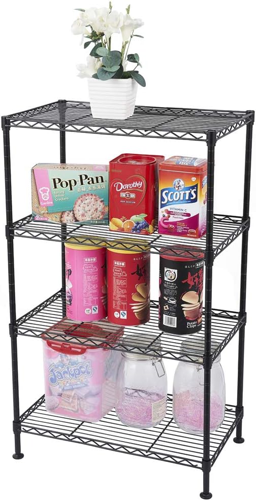 4 Tier Storage Racks Shelving, Heavy Steel Pantry Shelves, Adjustable Wire by Unknown