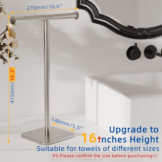 RUACQ Hand Towel Stand, Kitchen and Countertop Towel Holder 304 Stainless Steel - Image 2
