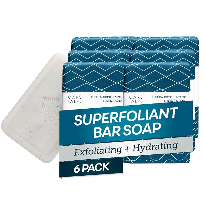 Oars + Alps Superfoliant Exfoliating Men's Bar Soap, Dermatologist Tested and by OarsAlps