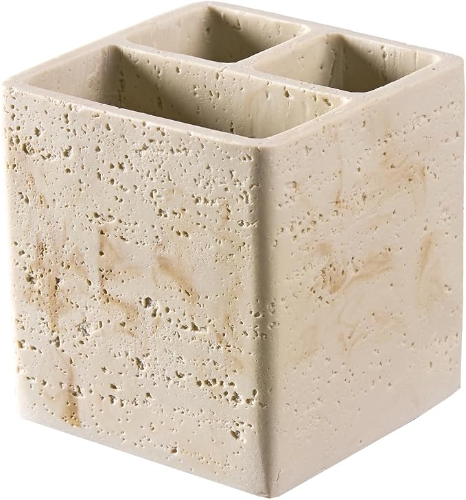 Natural Travertine Textures Toothbrush Holders by HOLOLA