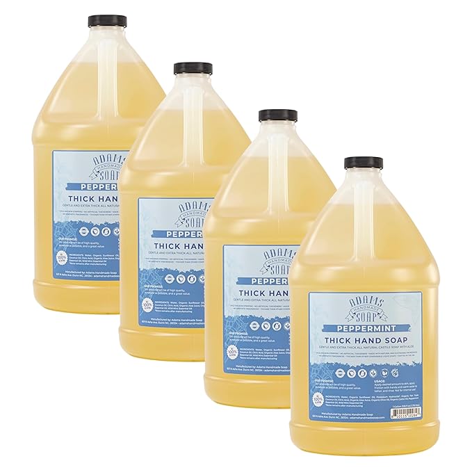 Adams Handmade Soap Thick Organic Castile Liquid Hand Soap 1 Gallon Refill by AdamsHandmadeSoap