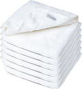 White Extra Large Washcloths Set of 6 Soft Body Cloths 13” x 13” 70% Viscose by Loran