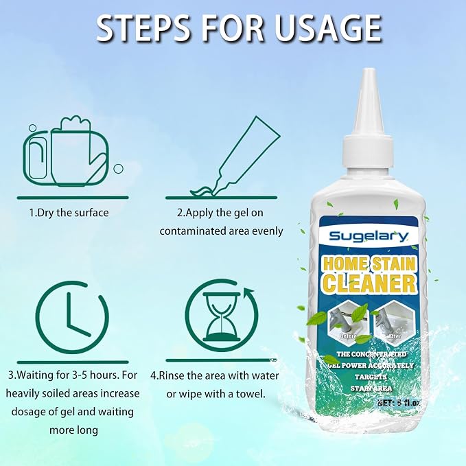 Sugelary Home Stain Cleaner, 5 fl oz Mold Stain Cleaner Gel - Image 4