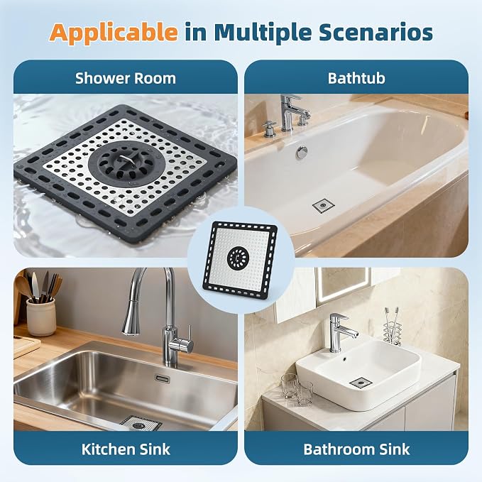 Hibbent Upgraded Shower Drain Hair Catcher, Shower Drain Cover - Image 6