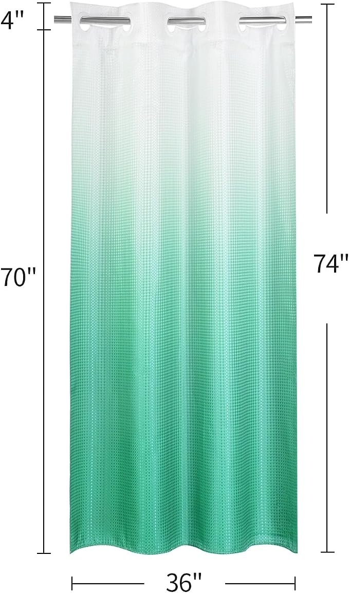 MitoVilla Teal Ombre Waffle Small Stall Shower Curtain Liner Set 36 x 74 - Image 7
