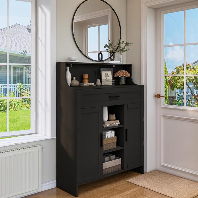 Storage Cabinet with Doors and Drawers, Kitchen Storage Cabinet with 1 Large - Image 7