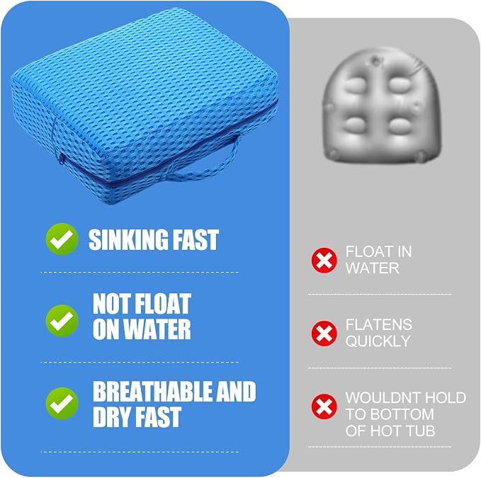 2 Pcs Hot Tub Booster Seat Weighted Spa Bathtub Booster Cushion - Image 5