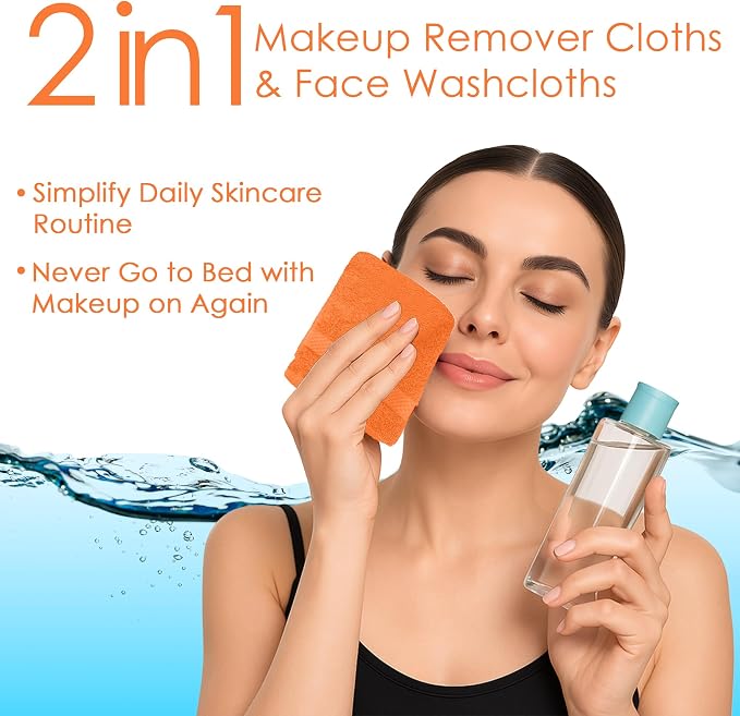 DAN RIVER 12-Pack Premium 100% Cotton Orange Face Towels – Reusable Face Towel - Image 5