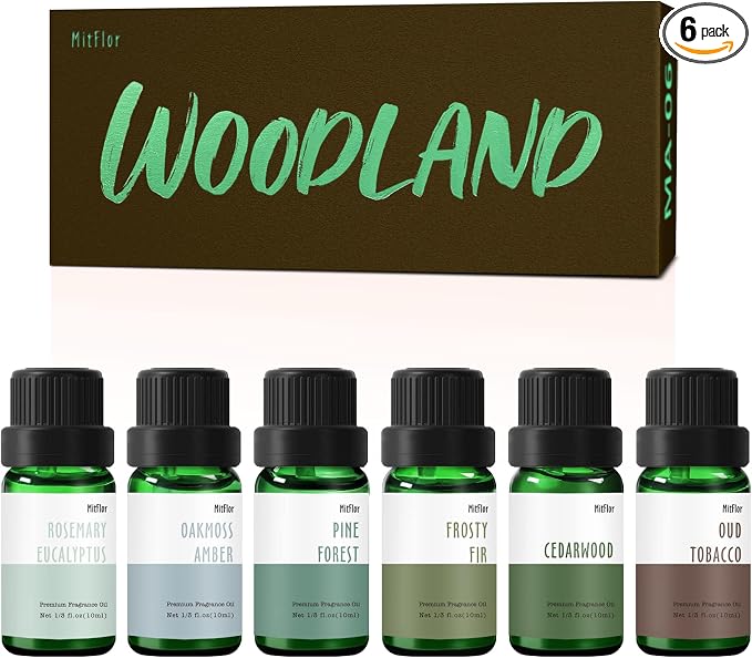 Fragrance Oil, MitFlor Woodland Set of Scented Essential Oils, 10ml x 6 by MitFlor