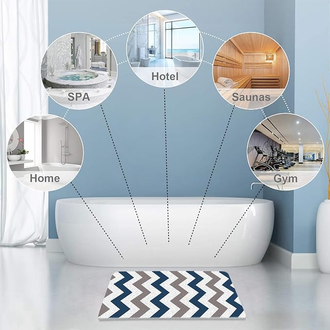 godehone Shower Mats Non Slip Without Suction Cups, PVC Loofah Bathroom Mats - Image 6