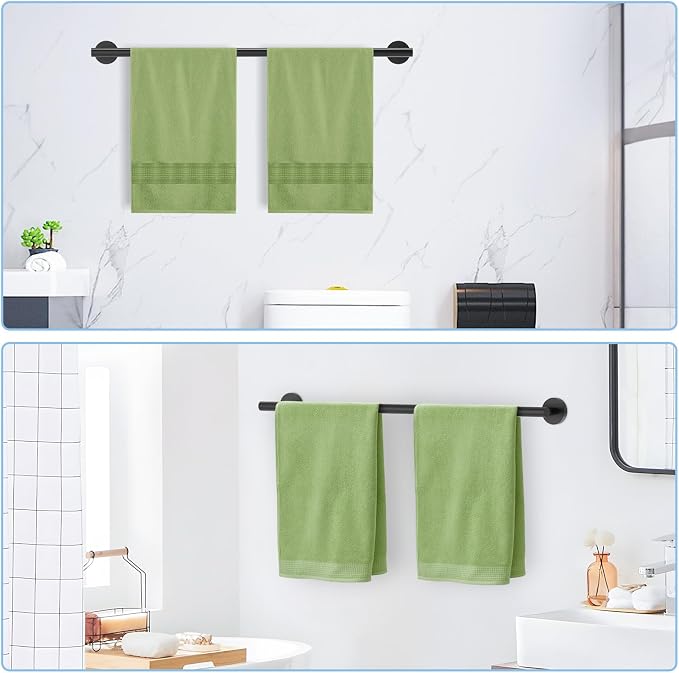 Matte Black Towel Bar, 24 Inch Bathroom Towel Rack, SUS304 Stainless Steel - Image 8
