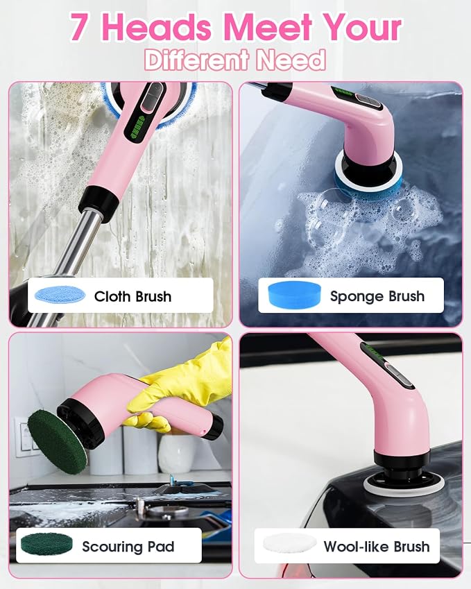Electric Spin Scrubber for Cleaning Bathroom: Cordless Power Shower Scrubber - Image 6