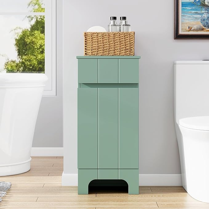 Small Bathroom Cabinet with Adjustable Shelves, Anti-Tip Design, 14.96" L x - Image 4