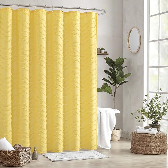 78inches Long Yellow Shower Curtain Boho Farmhouse Shower Curtain 72 x 78 - Image 8