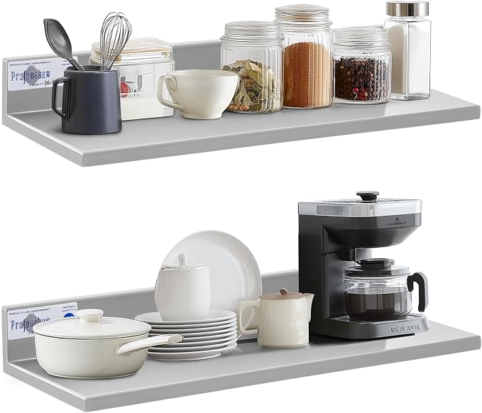 Profeeshaw Stainless Steel Shelf Wall Mounted Commercial Stainless Steel by Profeeshaw