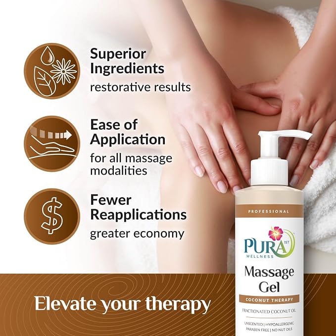 Coconut Therapy Massage Gel, Pura Wellness Massage Gel, Professional Deep - Image 4