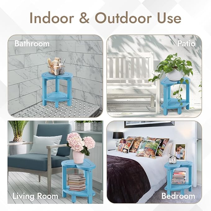 UHA Corner Shower Stool for Shaving Legs， HDPE Waterproof Bathroom Shower Bench - Image 6