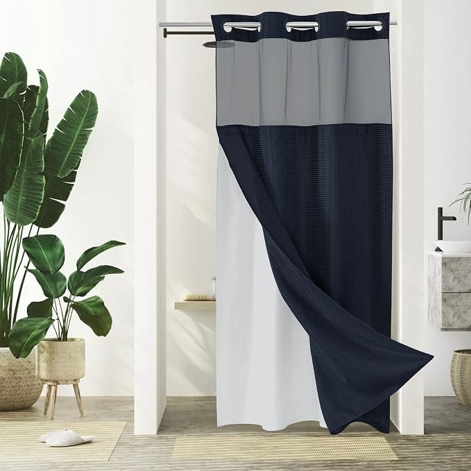Gibelle Stall Small Shower Curtain 36x74, Waffle Weave Shower Curtain by Gibelle