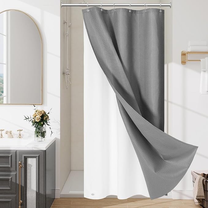 3 in 1 Stall Half Size Shower Curtain Set-36 W x 72 H by Unknown