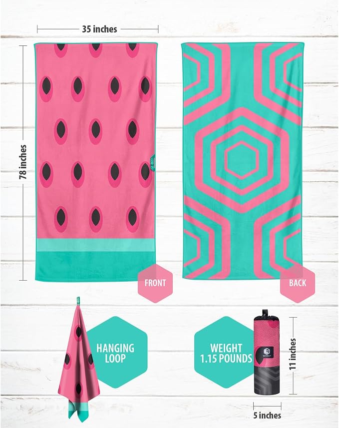 VENTURE 4TH Microfiber Beach Towel: Quick-Dry, Sandproof and Lightweight - Image 4
