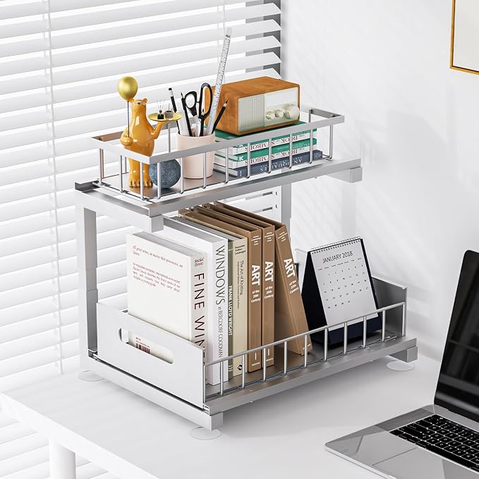 Under Sink Organizer Storage Heavy Duty Metal Slide Out Sink Shelf Organizer - Image 6