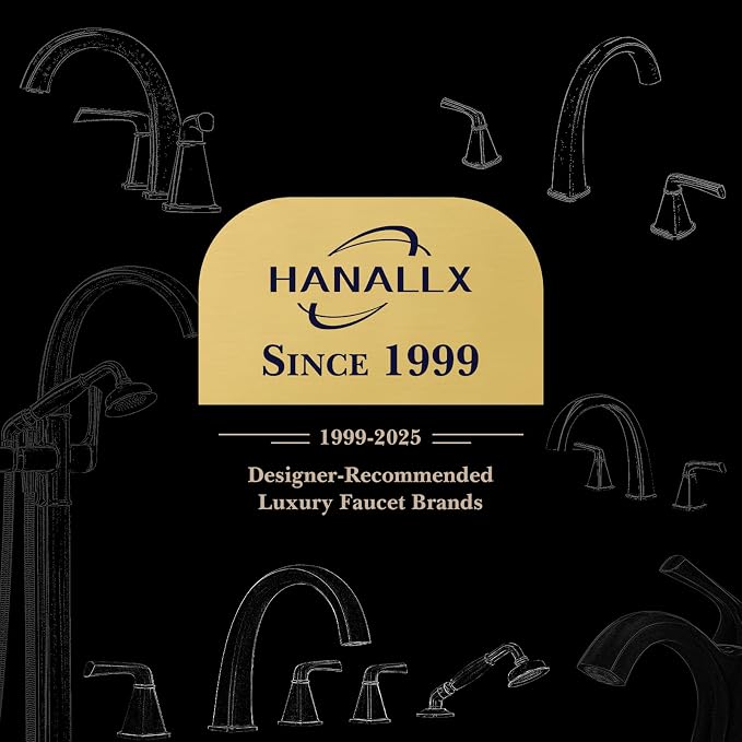 Free Standing Tub Faucet, Hanallx Luxury Matte Black Freestanding Bathtub Faucet - Image 8