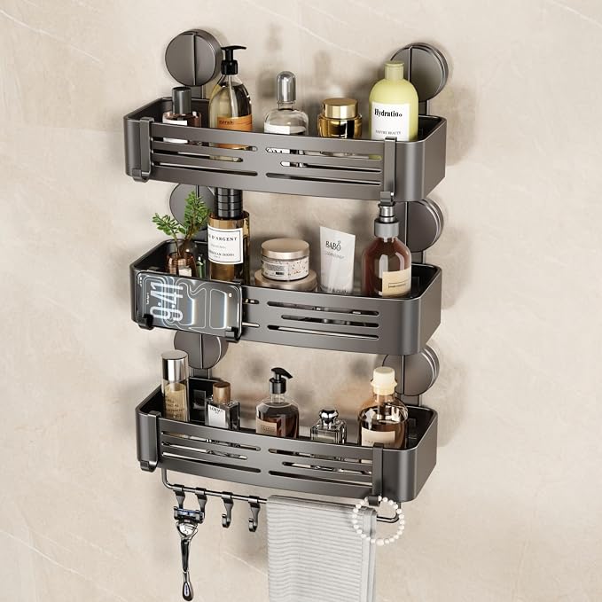 VOLPONE Shower Caddy Suction Cup No Drilling Suction Cup Shower Shelf Heavy by VOLPONE