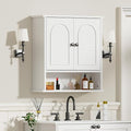 Medicine Cabinet for Bathroom, 2 Doors White Bathroom Wall Cabinet by Mepplzian