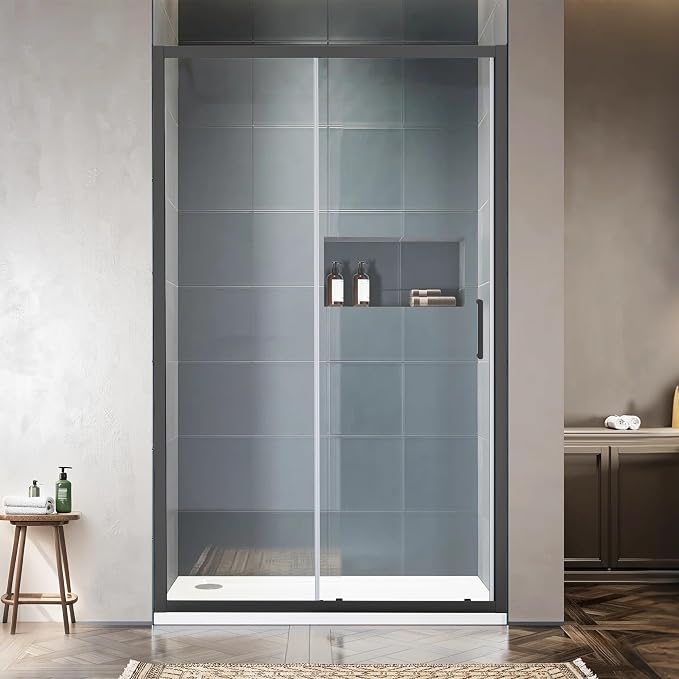 Bathroom Shower Glass Door 57.4"-59" W×76" H, Single Sliding Shower Door by SHOWERBATHTUBDOORSDEVELOPER