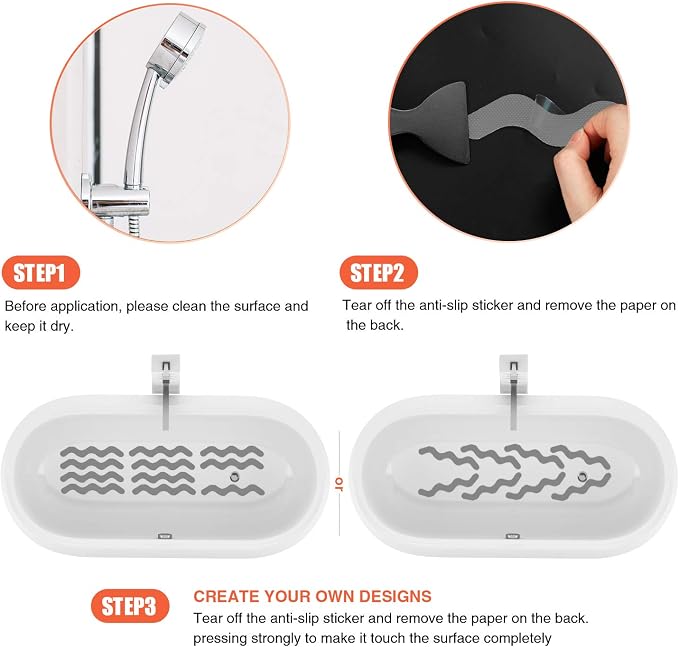 36 PCS Anti Slip Shower Stickers, Safety Bathtub Strips Adhesive Decals - Image 5