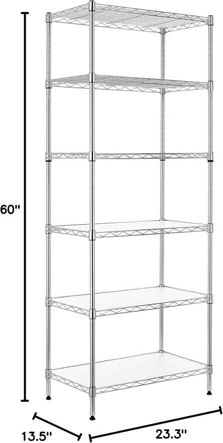 Finnhomy 6-Tier Wire Shelving Unit Adjustable Steel Wire Rack Shelving 6 - Image 3