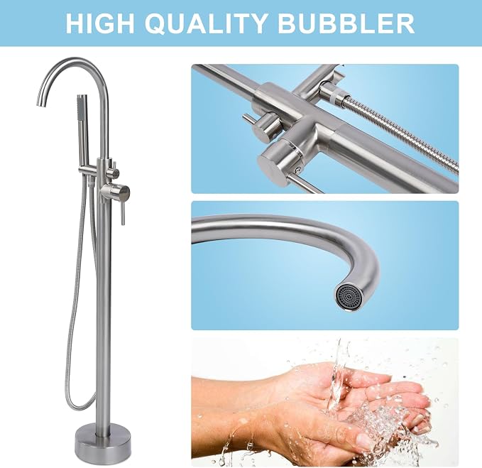 Freestanding Bathtub Faucet, Floor Mount Bathtub Faucet - Image 4