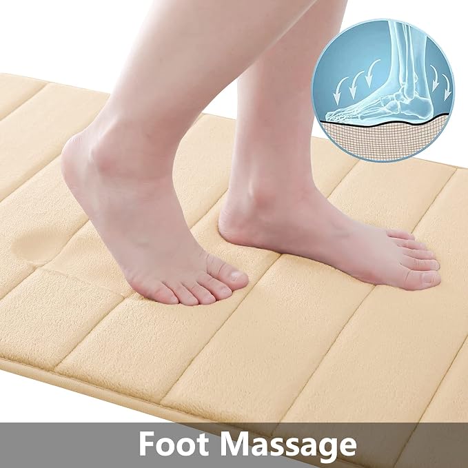 Buganda Memory Foam Bath Mat, Ultra Soft and Non-Slip Bathroom Rugs, Water - Image 3