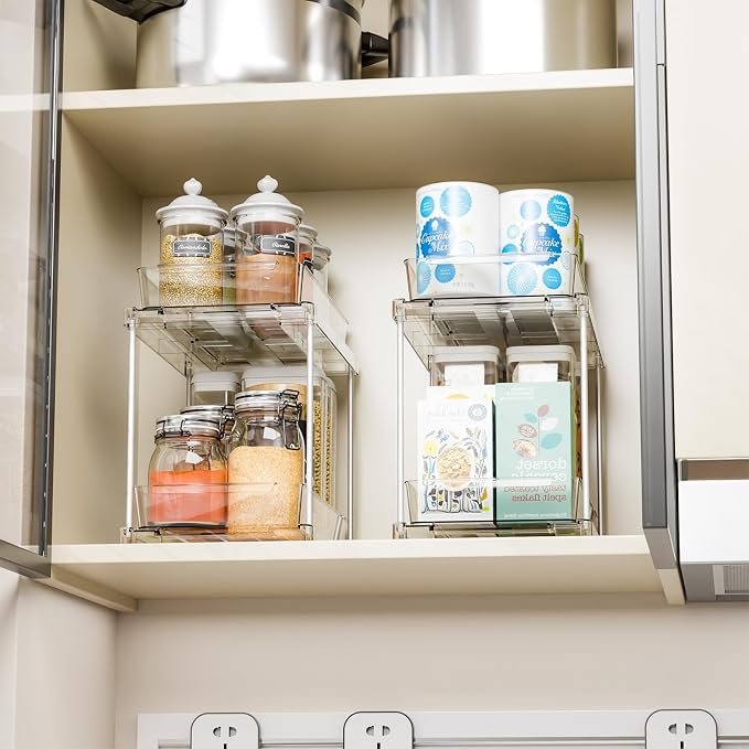 Yieach 2 Pack Pull Out Under the Sink Organizer, 2 Tier 10.6″ High Medicine - Image 8