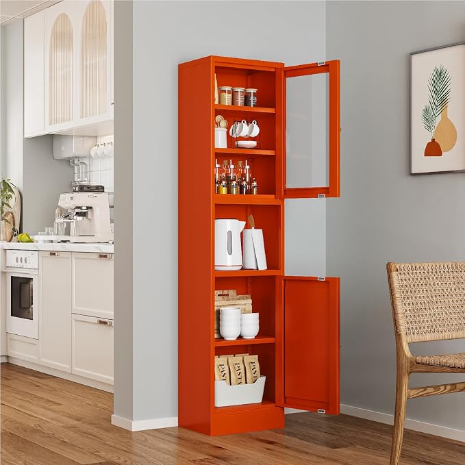 Metal Bathroom Storage Cabinet, Slim Metal Locker - Image 2