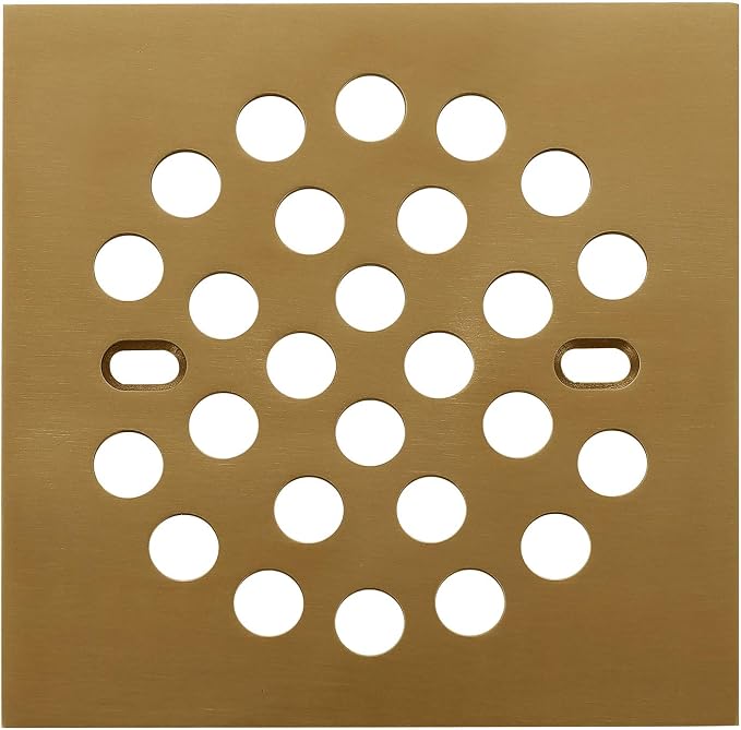 RRAJJ Square Improve 4-1/4 Inch Screw-in Shower Floor Drain Grate Strainer by RRAJJ