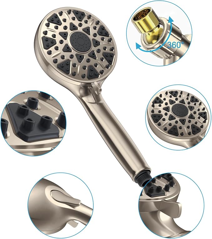 Shower Head With Handheld 7 Settings High Pressure, Built-in Power Wash to - Image 7
