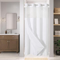 Stall No Hooks Needed White Shower Curtain by EACHOPE