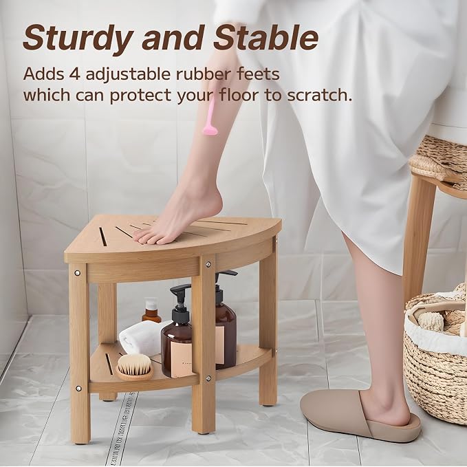 Shower Stool for Inside Shower, Corner Shower Stool, Shower Bench Seat - Image 4