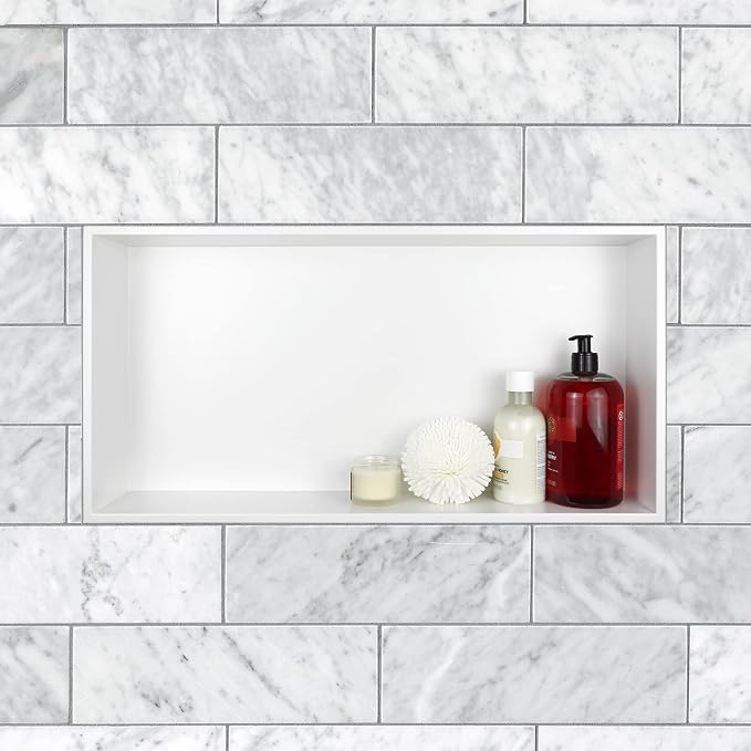 Stainless Steel Shower Niche 24" X 12" White No Tile Needed Niche Shower - Image 9