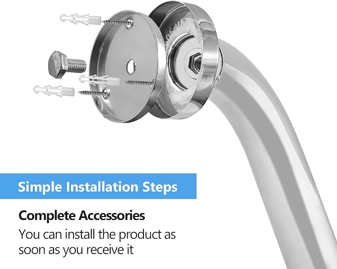 Shower Grab Bar, 2 Pack 39.4 Inch Bathroom Grab Bar, 1.25" Diameter 304 - Image 3