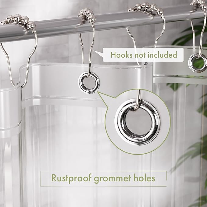 AmazerBath Extra Long Shower Curtain Liner 72x108, Waterproof Plastic Shower - Image 5