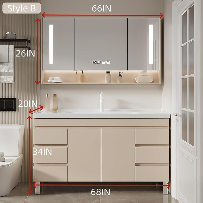 68IN Modern Bathroom Vanity - Image 2