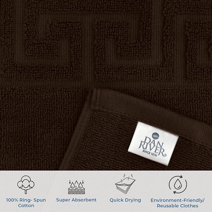 DAN RIVER Greek Cotton Bath Mats Set of 2 – Not a Bathroom Rug, Ultra Soft - Image 3