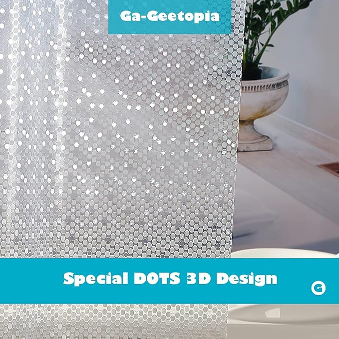 Ga-Geetopia EVA 3D Plastic Shower Curtain Liner Clear Dots 72x72 Premium - Image 2