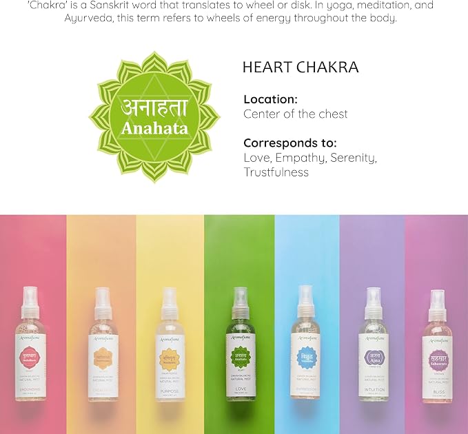 Aromafume Heart Chakra Natural Mist 100ml/3.3 fl oz | Anahata | Aromatherapy - Image 6